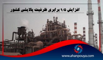 افزایش 1/5 برابری ظرفیت پالایشی کشور