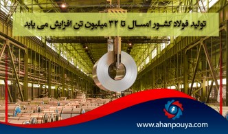 تولید فولاد کشور امسال تا ۳۲ میلیون تن افزایش می یابد.