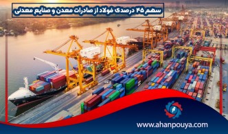 سهم ۴۵ درصدی فولاد از صادرات معدن و صنایع معدنی