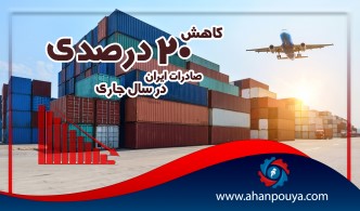کاهش بیست درصدی صادرات ایران در سال جاری
