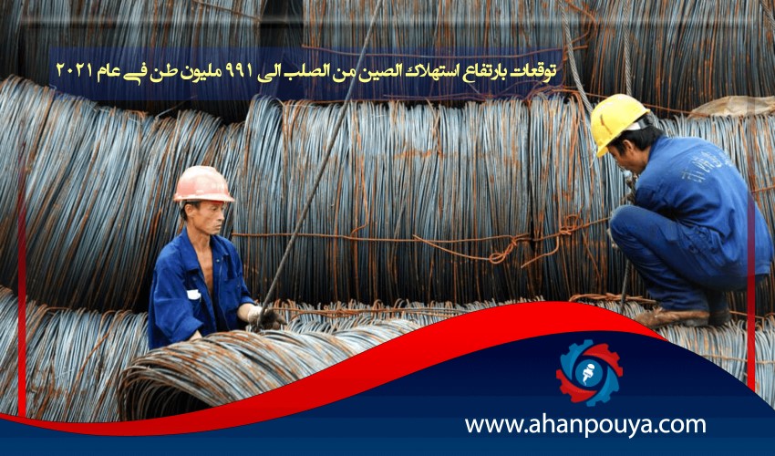 توقعات بارتفاع استهلاك الصين من الصلب إلى 991 مليون طن في عام 2021