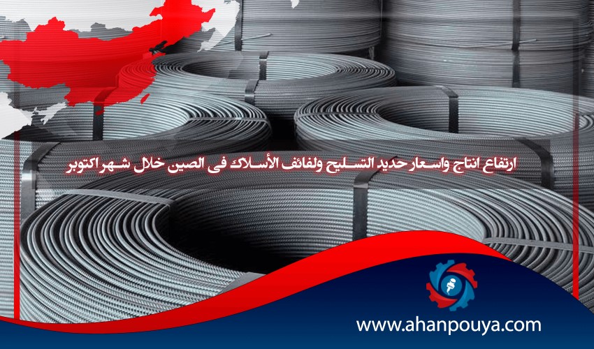 ارتفاع إنتاج واسعار حديد التسليح ولفائف الأسلاك في الصين خلال شهر أكتوبر