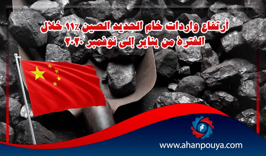 أرتفاع واردات خام الحديد الصين 11% خلال الفترة من يناير إلى نوفمبر 2020