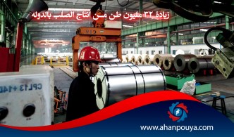 زيادة 32 مليون طن من انتاج الصلب بالدولة