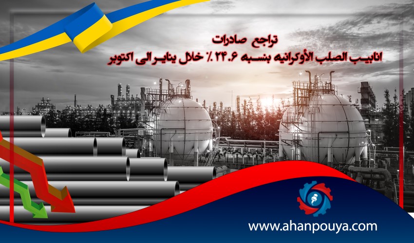 تراجع صادرات أنابيب الصلب الأوكرانية بنسبة 24.6 % خلال يناير إلى أكتوبر