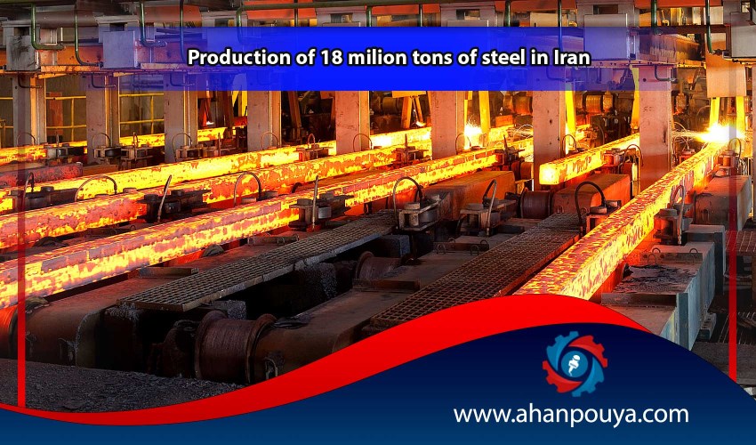 Production of 18 million tons of steel in Iran