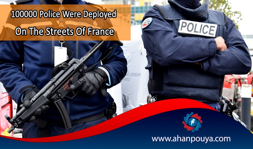 100000police were deployed on the streets of france