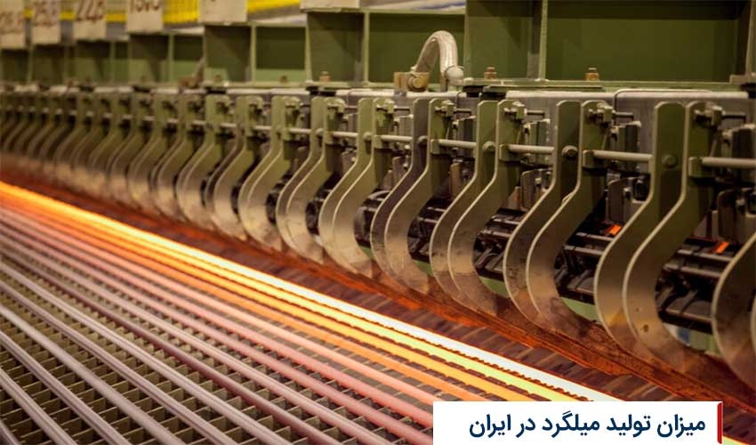 میزان تولید میلگرد در ایران